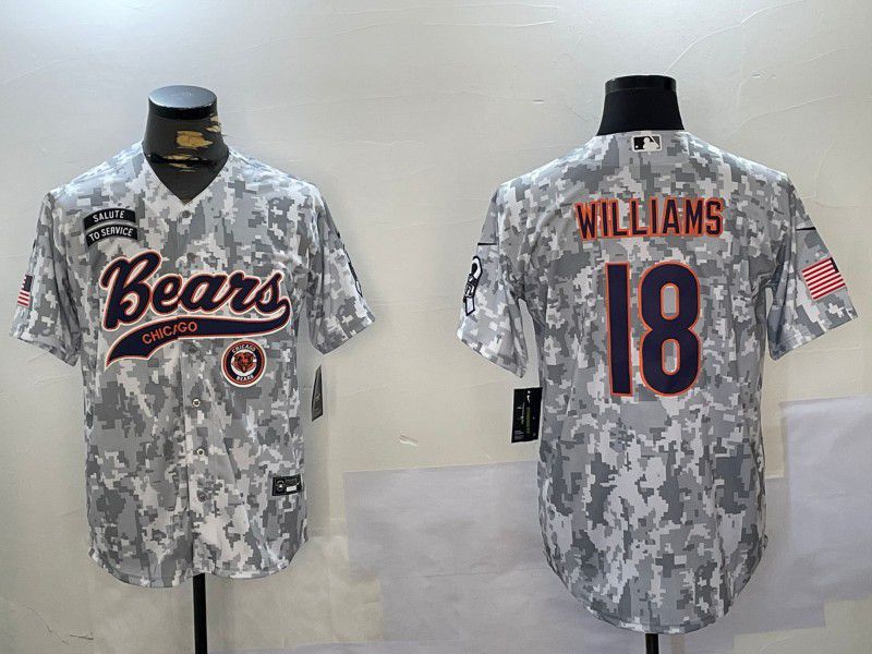 Men Chicago Bears #18 Williams Nike Arctic Camo 2024 Salute to Service Limited NFL Jersey style 3->chicago bears->NFL Jersey